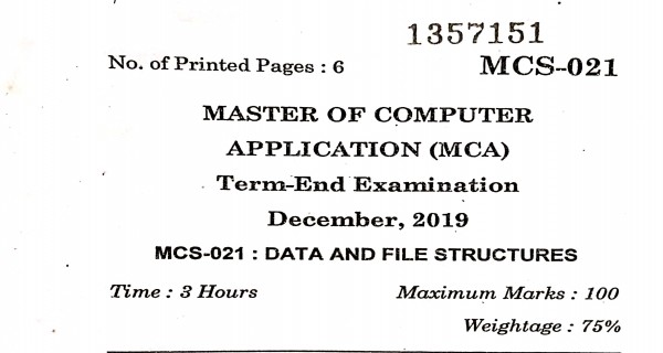 IGNOU MCC 21 December 2019 question paper