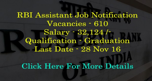 RBI Assistant job notification