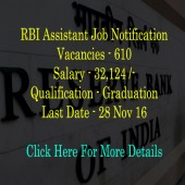 RBI Assistant job notification 2016-17